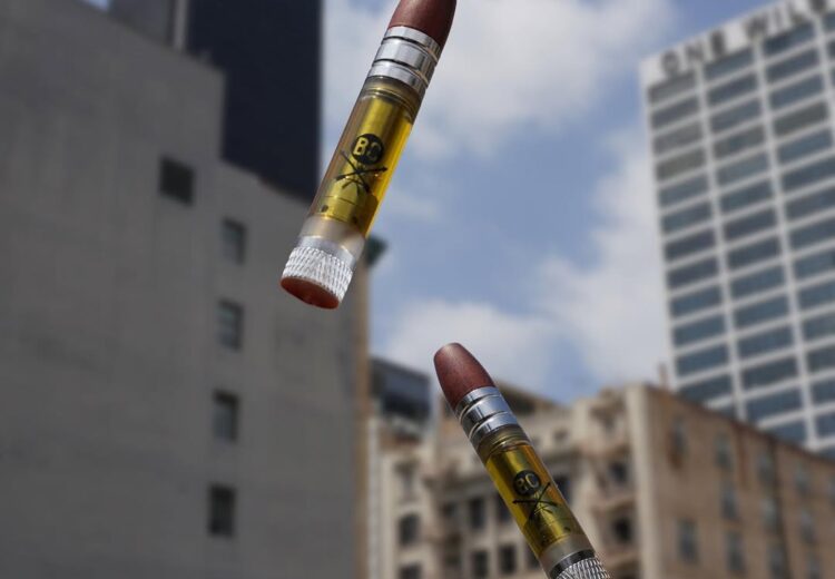 Big Chief carts with original packaging and strain labels